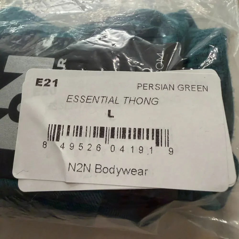 Set Of 2 N2N Bodywear Mens Essential Thong Color Persian Green Size Large